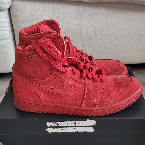 Jordan 1 Red Suede High 10.5 - Picture 4 of 7